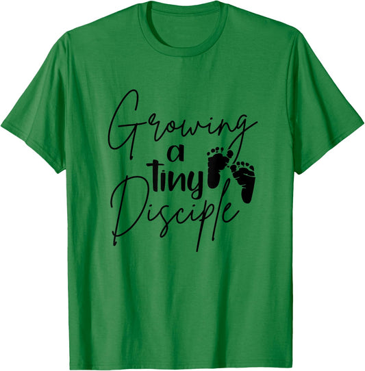 Growing A Tiny Disciple Christian Mom Pregnancy Announcement T-Shirt - T-Shirt | Irish Green