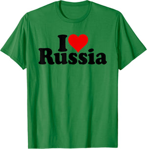I Love Heart Russia T-Shirt - T-Shirt | Irish Green