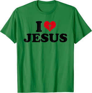 I love Jesus , I heart Jesus T-Shirt - T-Shirt | Irish Green