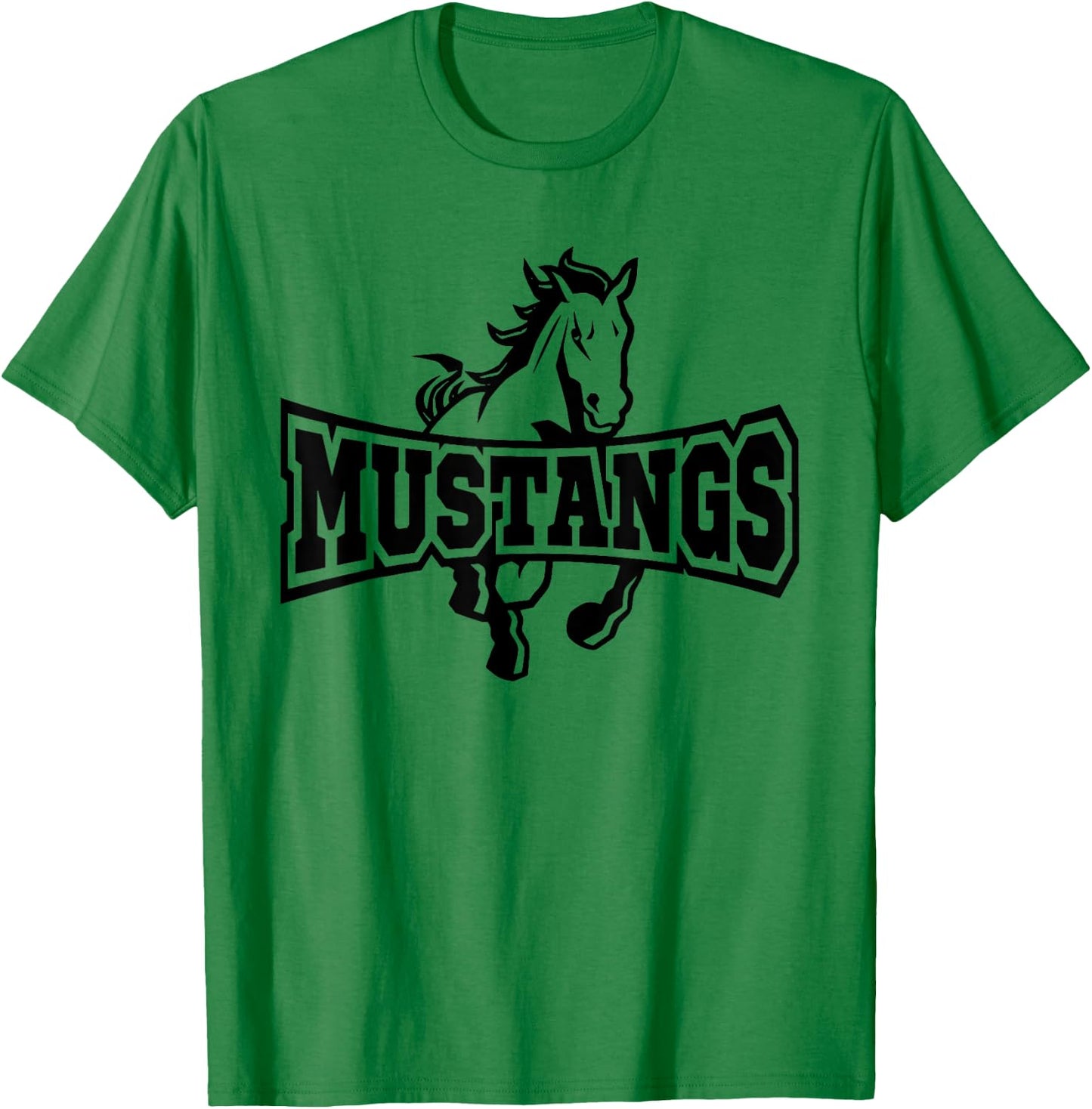 Mustangs Teacher Student School Sports Fan Team Spirit T-Shirt - T-Shirt | Irish Green