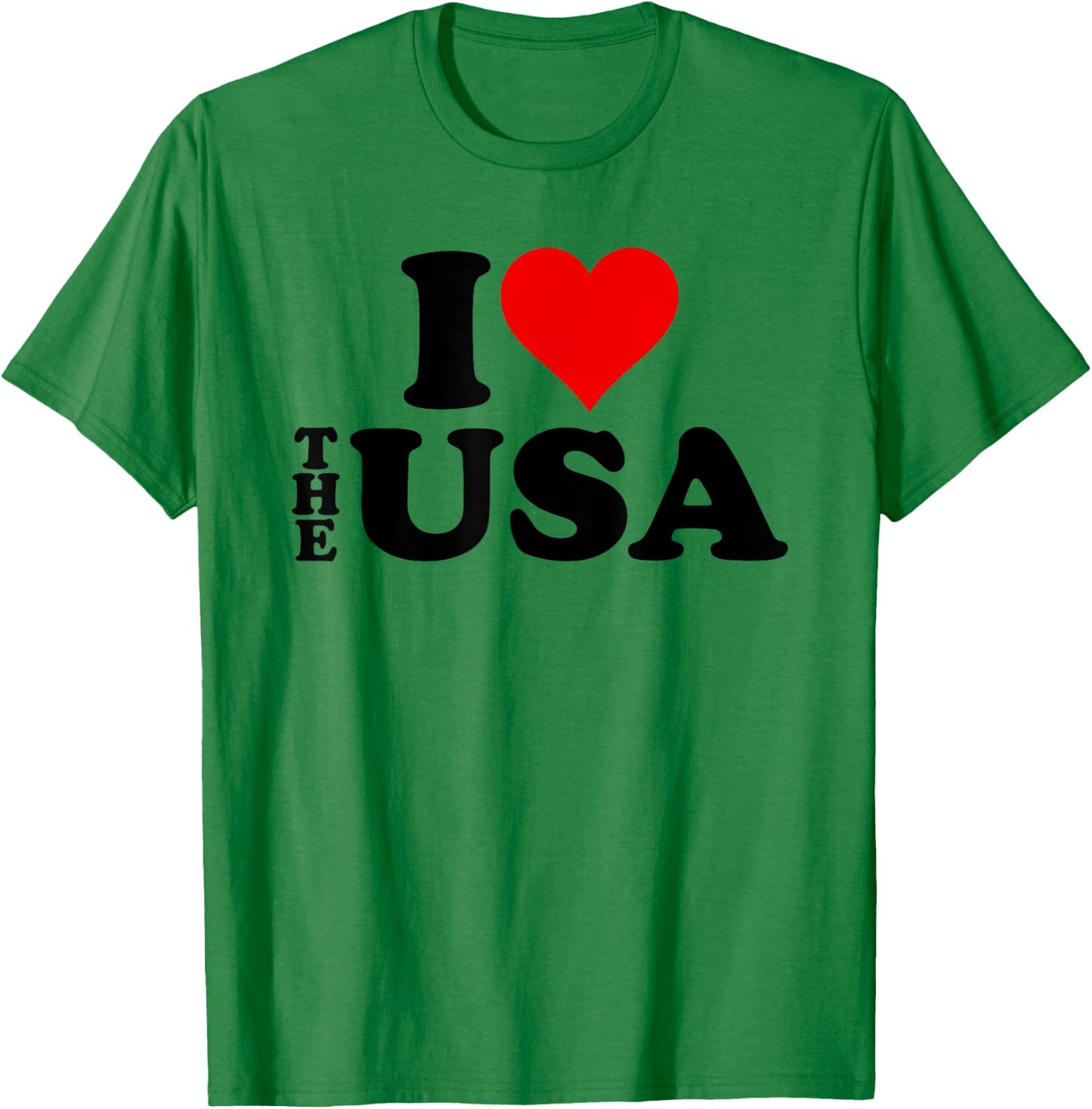 I Love Heart the Usa America T-Shirt - T-Shirt | Irish Green