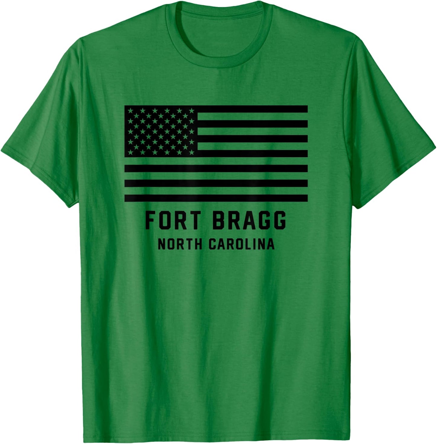 Fort Bragg North Carolina US Army American Flag Patriotic T-Shirt - T-Shirt | Irish Green