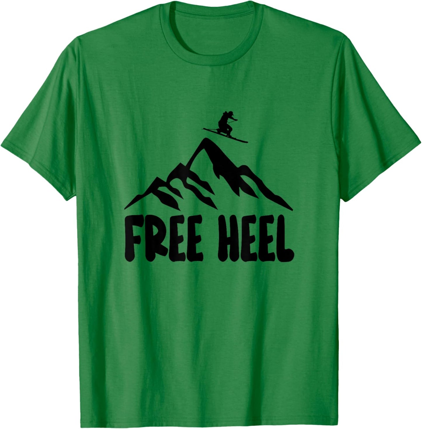 Telemark Skiing Free Heel Telemark Ski Mountains Skier T-Shirt - T-Shirt | Irish Green