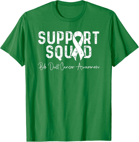 Bile Duct Cancer Support Squad Cholangiocarcinoma T-Shirt - T-Shirt | Irish Green