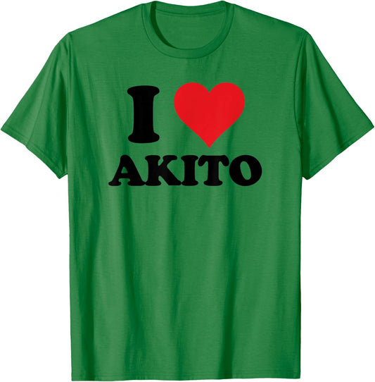 I Heart Akito First Name I Love Personalized Stuff T-Shirt - T-Shirt | Irish Green