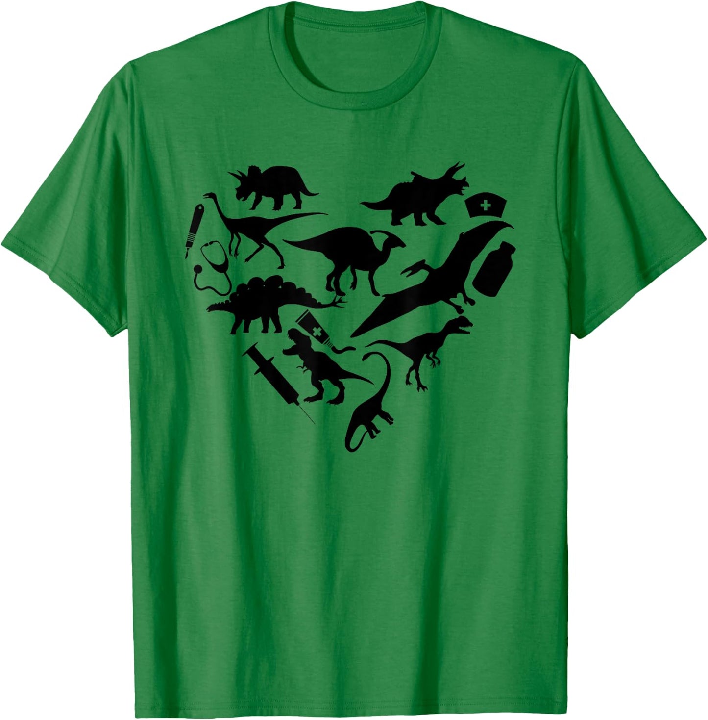 Funny Dinosaur Nurse Week 2023 Pediatric Physical CNA RN T-Shirt - T-Shirt | Irish Green