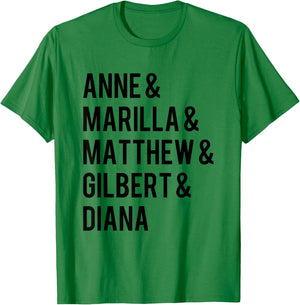 L.M. Montgomery Green Gables Favorite Characters T-Shirt - T-Shirt | Irish Green