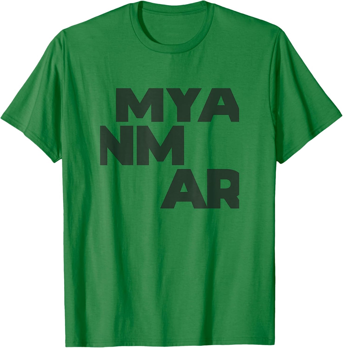 Myanmar Large Text T-Shirt - T-Shirt | Irish Green