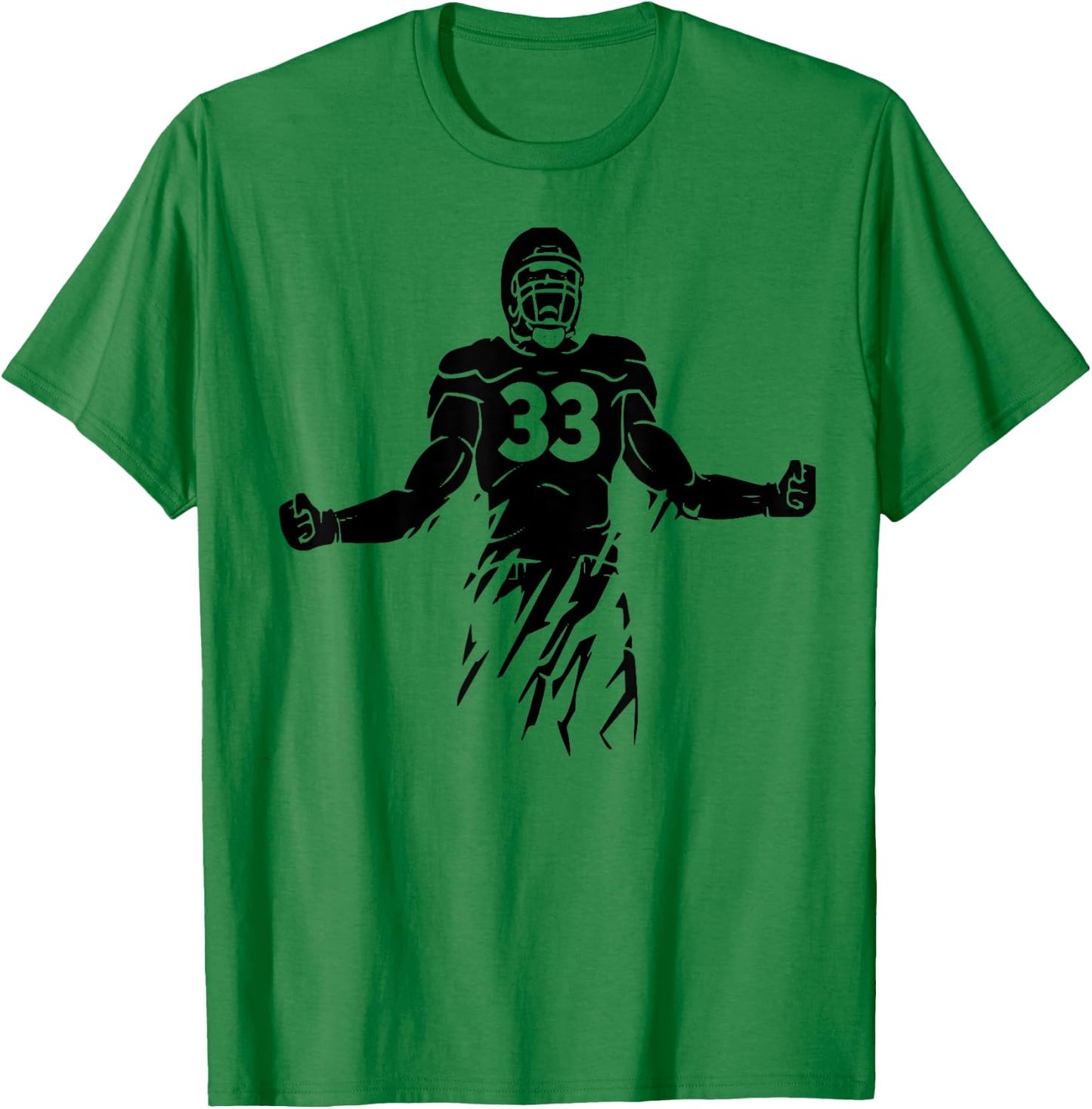 Football Number 33, My Favorite Football Players Number T-Shirt - T-Shirt | Irish Green