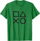 PlayStation PS5 Gamer Controller Icons in Classic Black T-Shirt - T-Shirt | Irish Green
