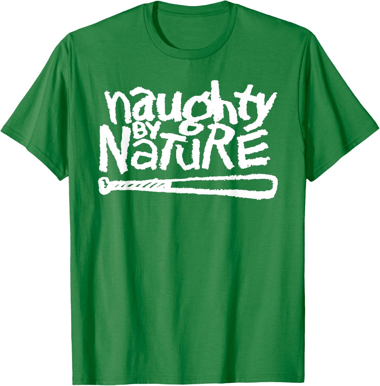 Naughty By Nature – White Logo On Kelly T-Shirt - T-Shirt | Irish Green
