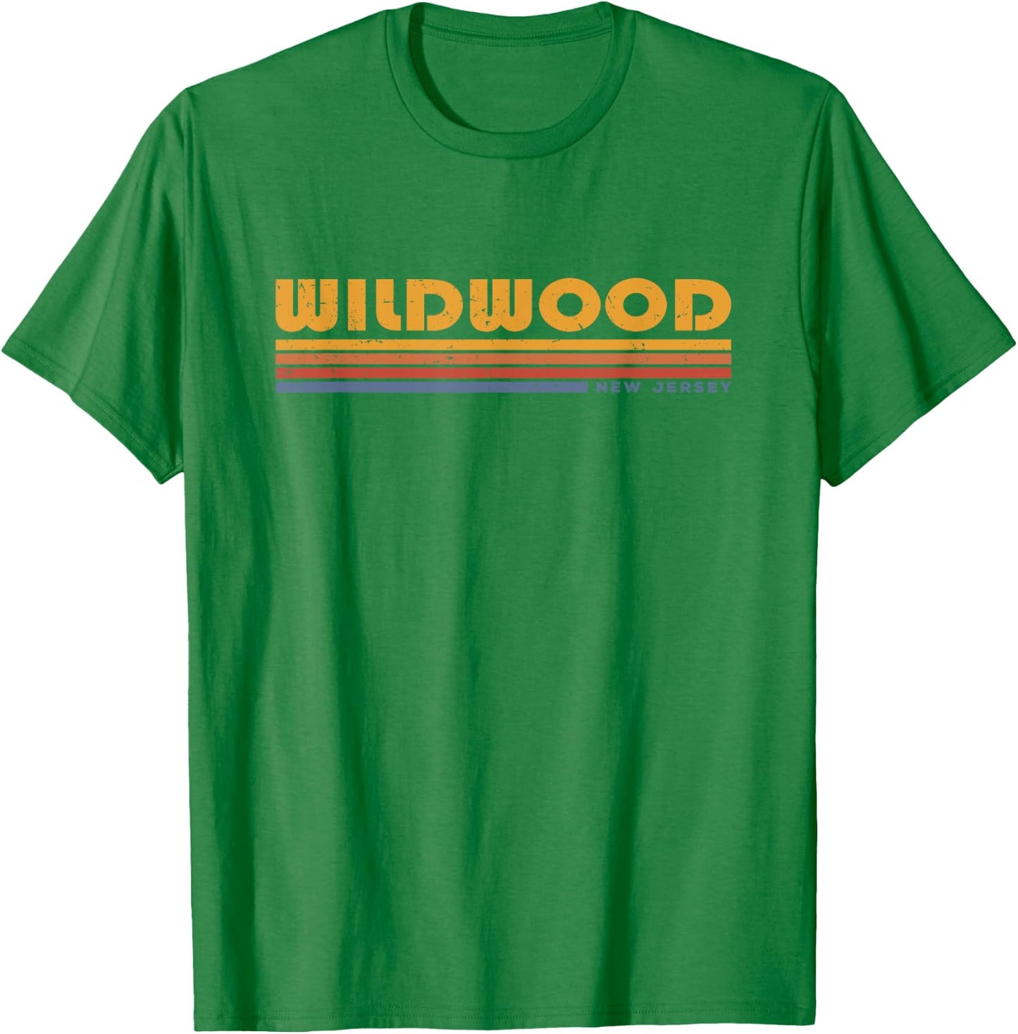 Vintage Wildwood NJ New Jersey Retro Throwback T-Shirt - T-Shirt | Irish Green