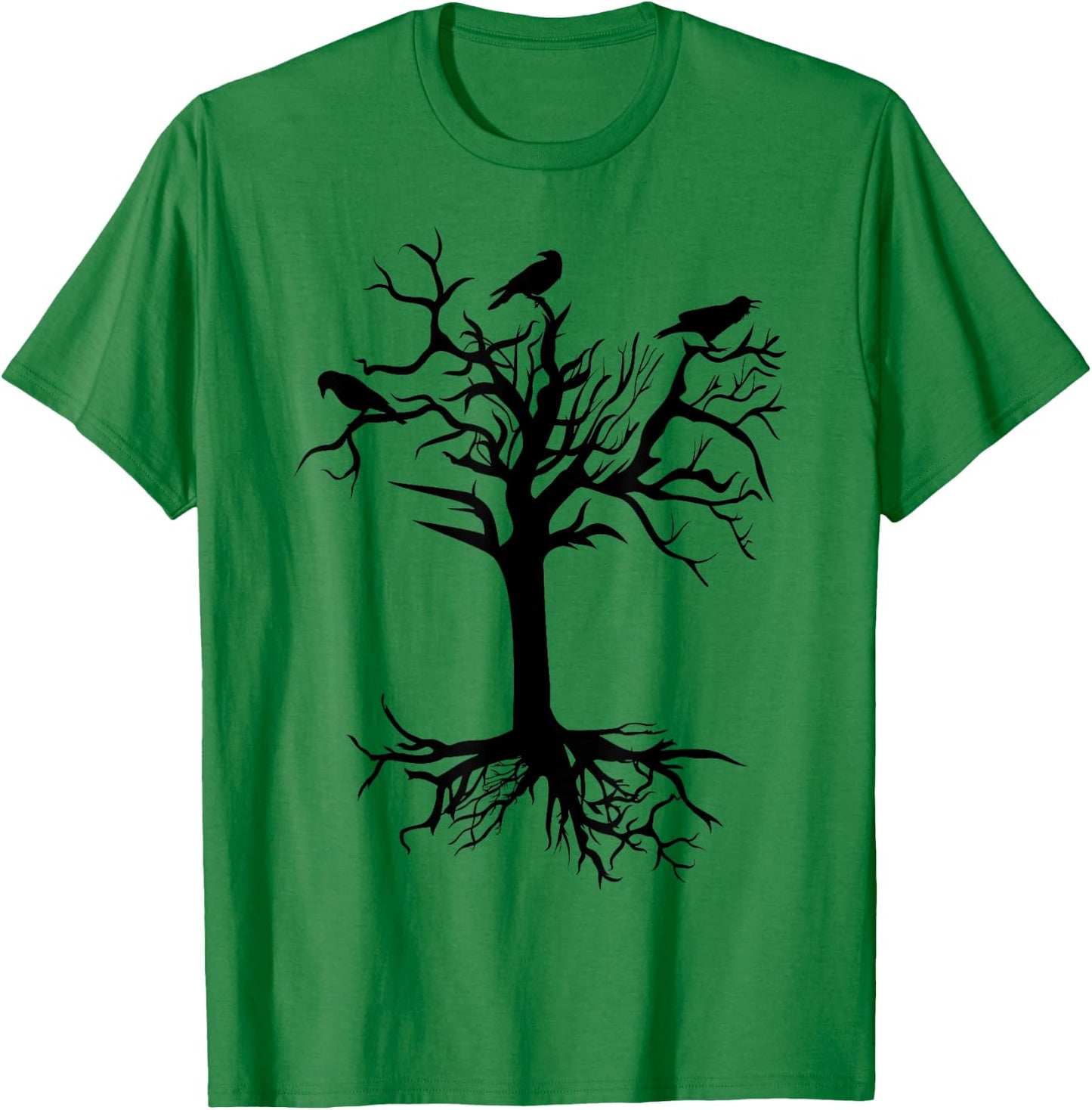 Raven crow crows tree women men children mystical mysticism T-Shirt - T-Shirt | Irish Green