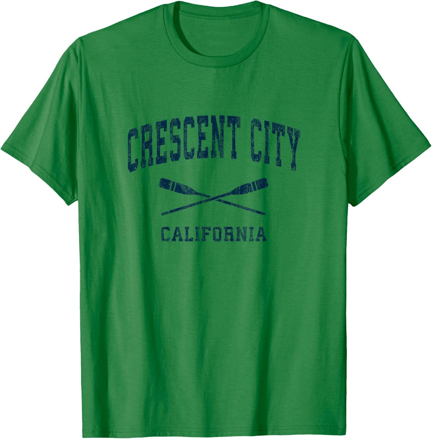 Crescent City California Vintage Nautical Paddles Sports Oar T-Shirt - T-Shirt | Irish Green