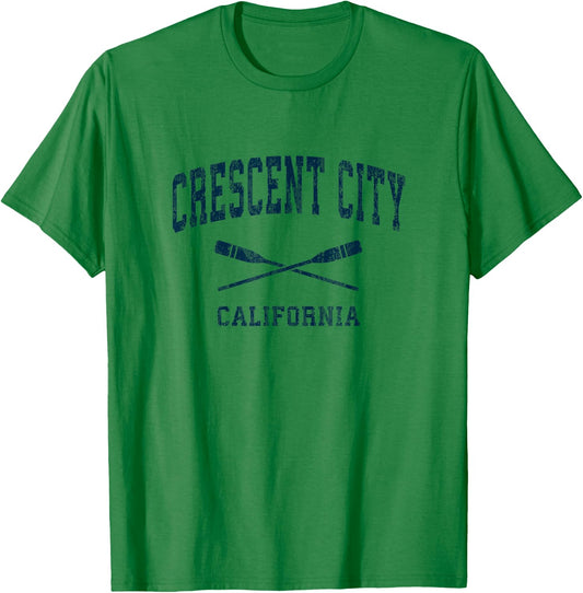 Crescent City California Vintage Nautical Paddles Sports Oar T-Shirt - T-Shirt | Irish Green