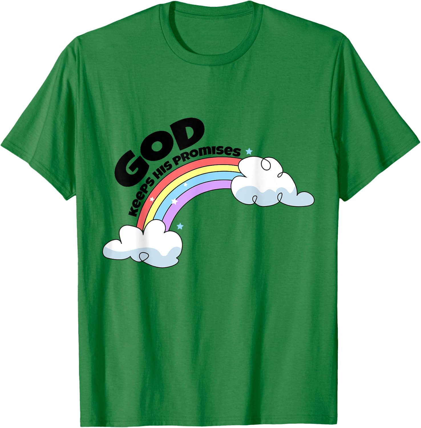 God Keep His Promises Christian Rainbow Religious Faith T-Shirt - T-Shirt | Irish Green