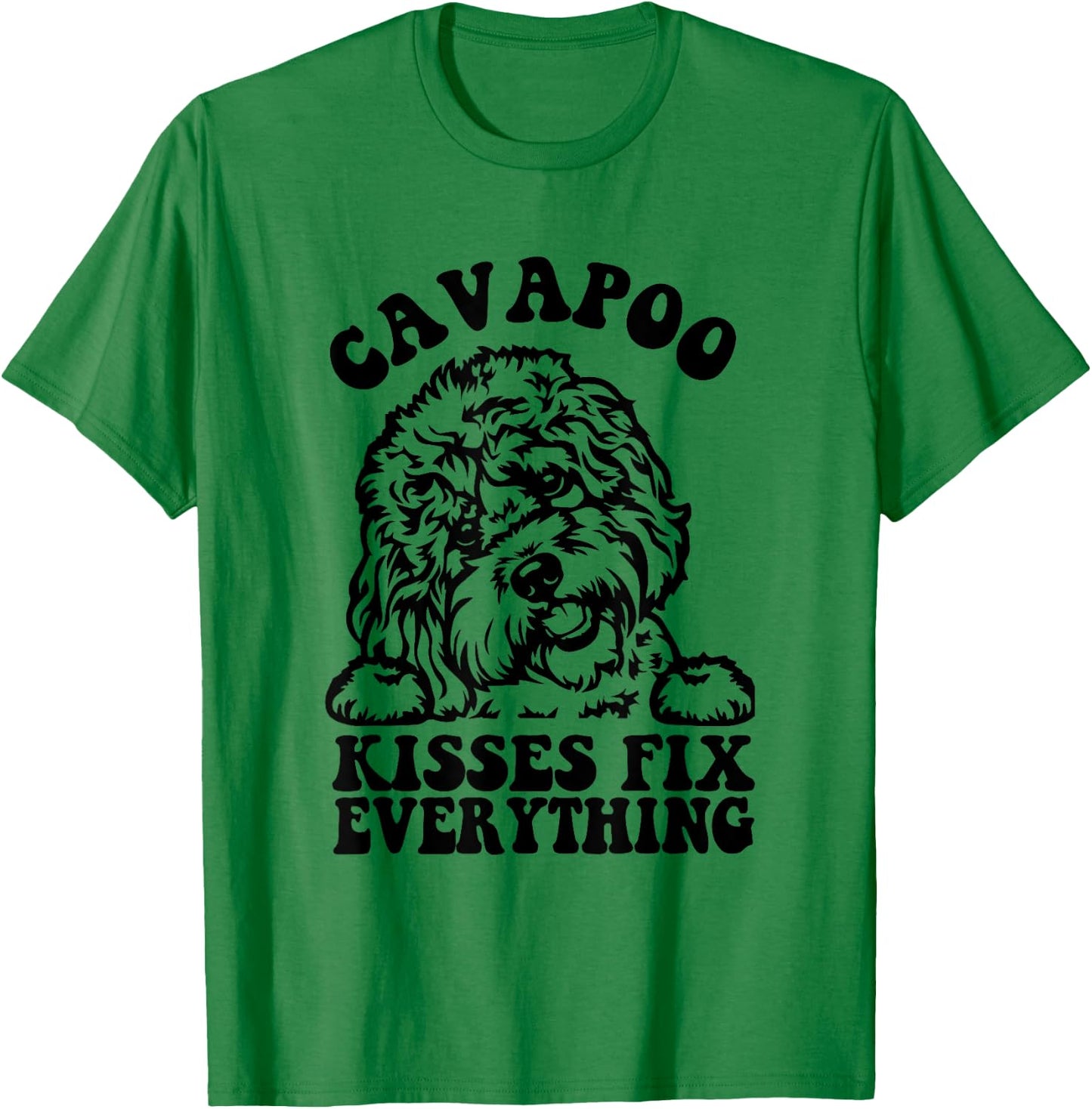 Cavapoo Kisses Fix Everything - Cavapoo Dog Mom Mother's Day Women Girls Kids T-Shirt - T-Shirt | Irish Green