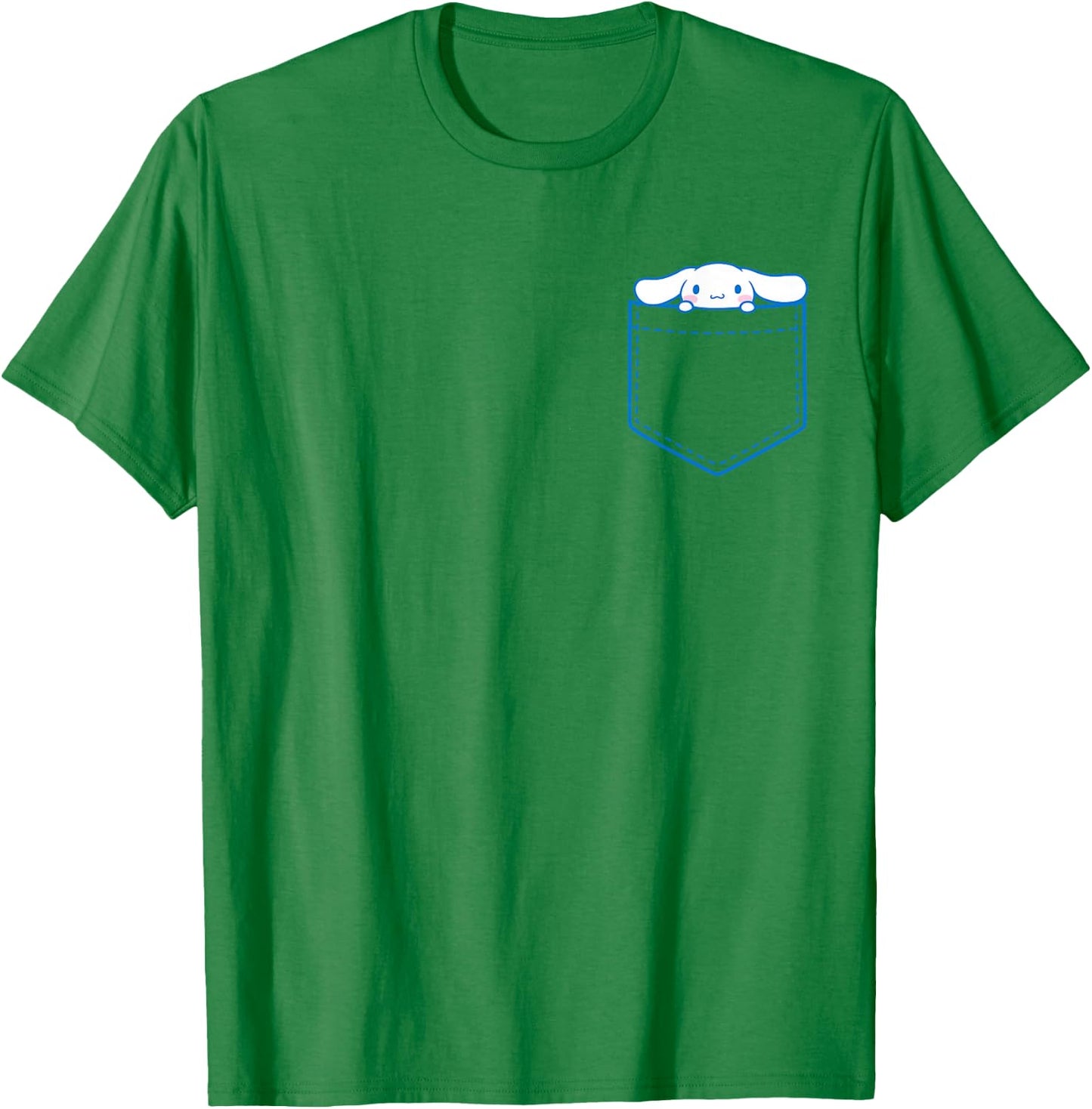 SANRIO Cinnamoroll Chest Pocket - -Adults and Kids - White - Short Sleeve - Classic Fit - Cotton, Polyester - Machine Wash - Small T-Shirt - T-Shirt | Irish Green