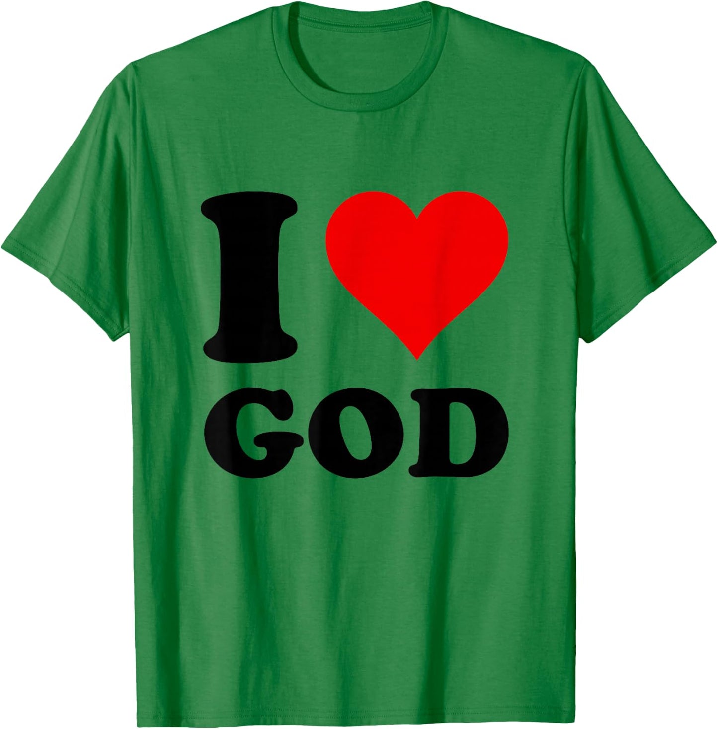 Red Heart I Love God T-Shirt - T-Shirt | Irish Green