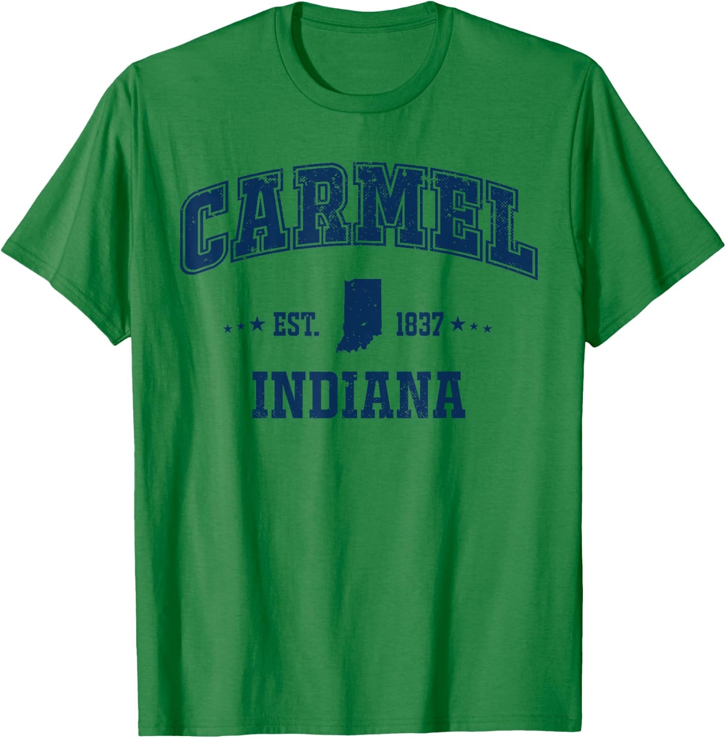 Carmel Indiana IN Navy Vintage Sports Athletic T-Shirt - T-Shirt | Irish Green
