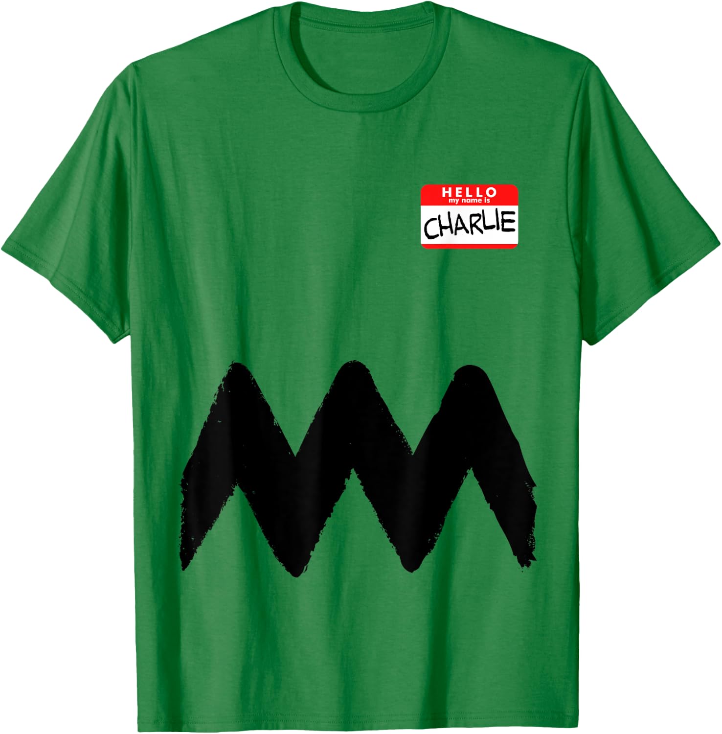 Hello my name is Charlie Shirt Funny Costume Brown Comics T-Shirt - T-Shirt | Irish Green