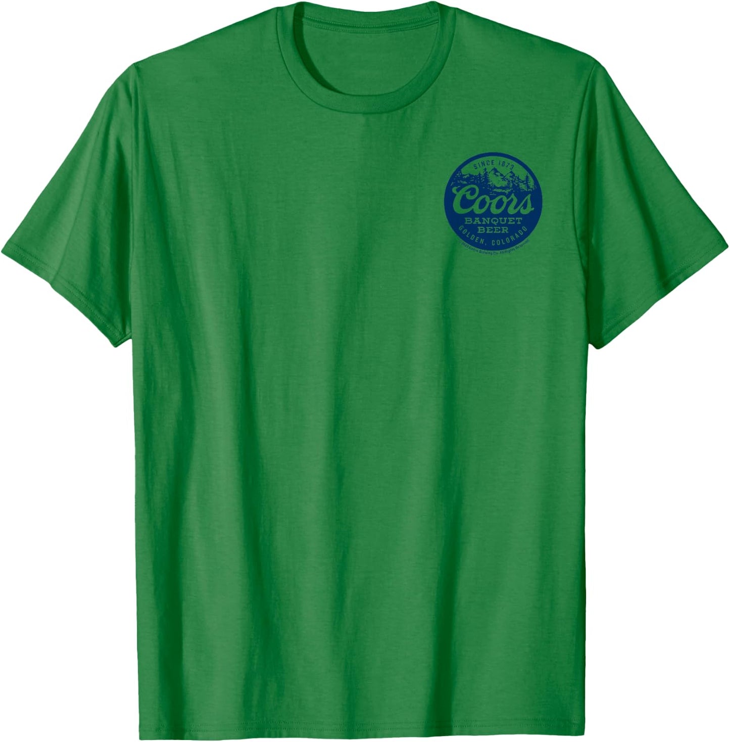 Coors Brewing Company Coors Banquet Beer Small Pocket Logo T-Shirt - T-Shirt | Irish Green