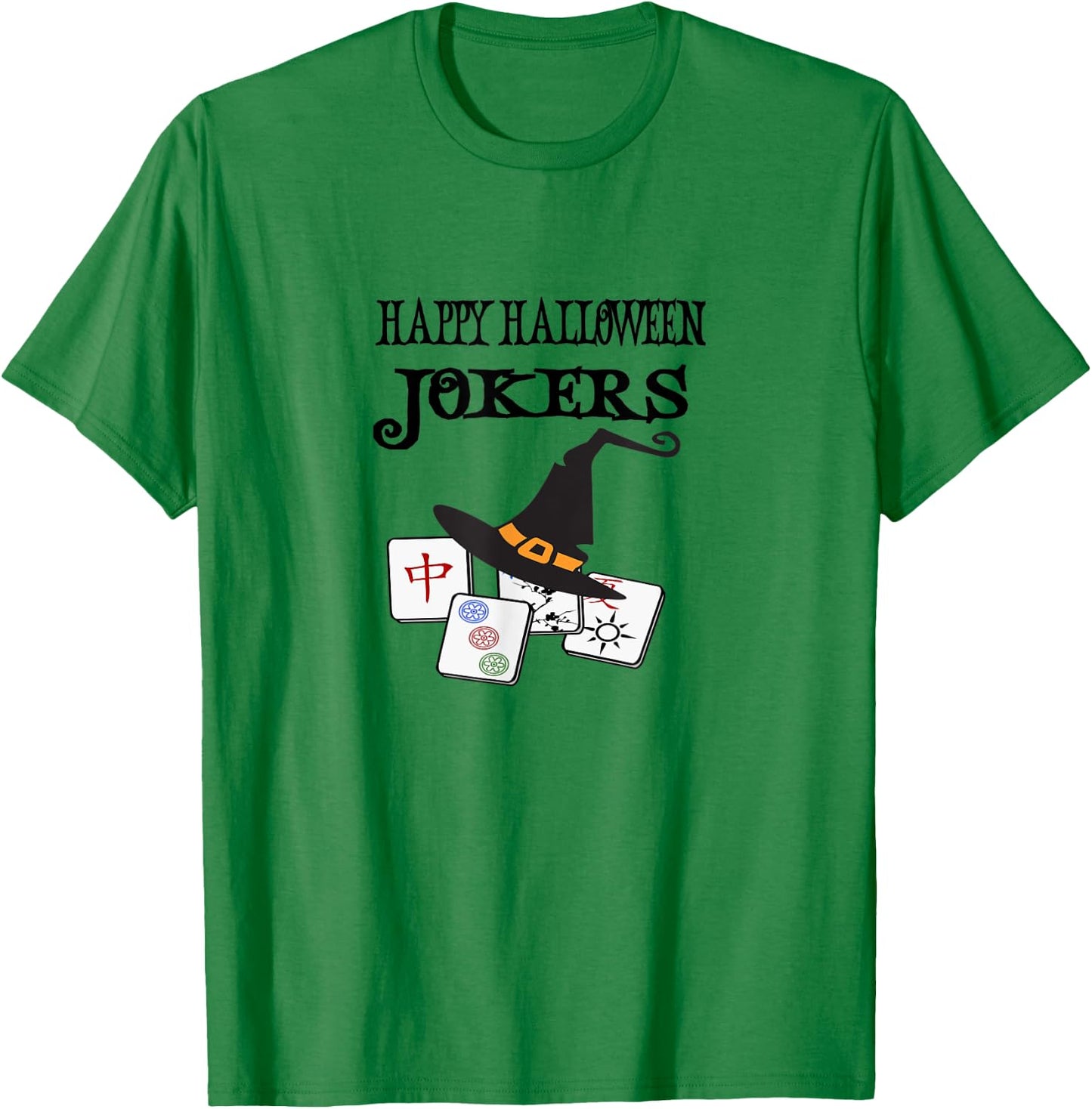 Funny Mahjong Happy Halloween Jokers Tile Game T-Shirt - T-Shirt | Irish Green