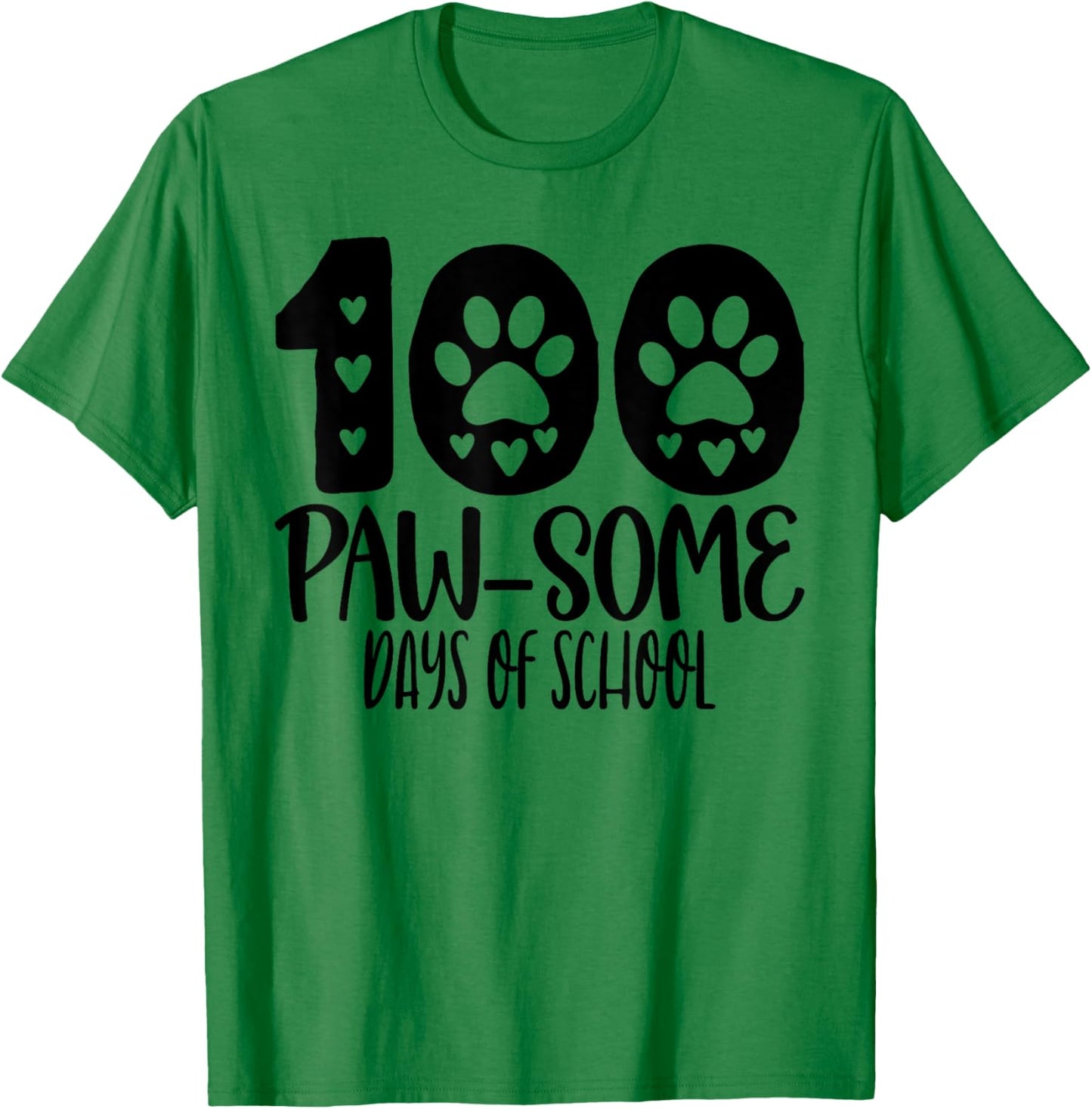 100 Pawsome Days Of School Dog Lover Men Women Girls Kids T-Shirt - T-Shirt | Irish Green
