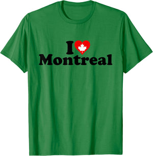 I Love Heart Montreal Canada T-Shirt - T-Shirt | Irish Green
