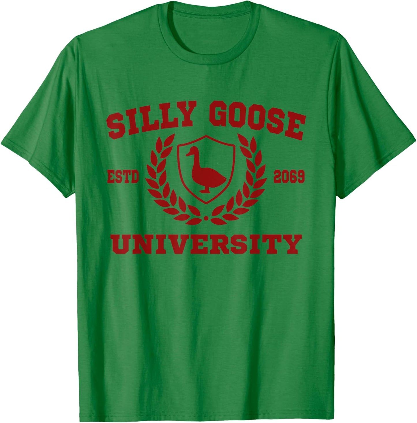 Silly Goose University Funny Meme Sports Silly Goose T-Shirt - T-Shirt | Irish Green