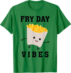 Fry Day Vibes Funny French Fries Kid T-Shirt - T-Shirt | Irish Green
