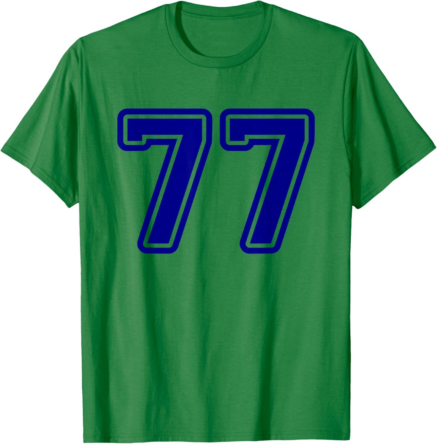 Number #77 Blue Sports Team Varsity Number 77 T-Shirt - T-Shirt | Irish Green
