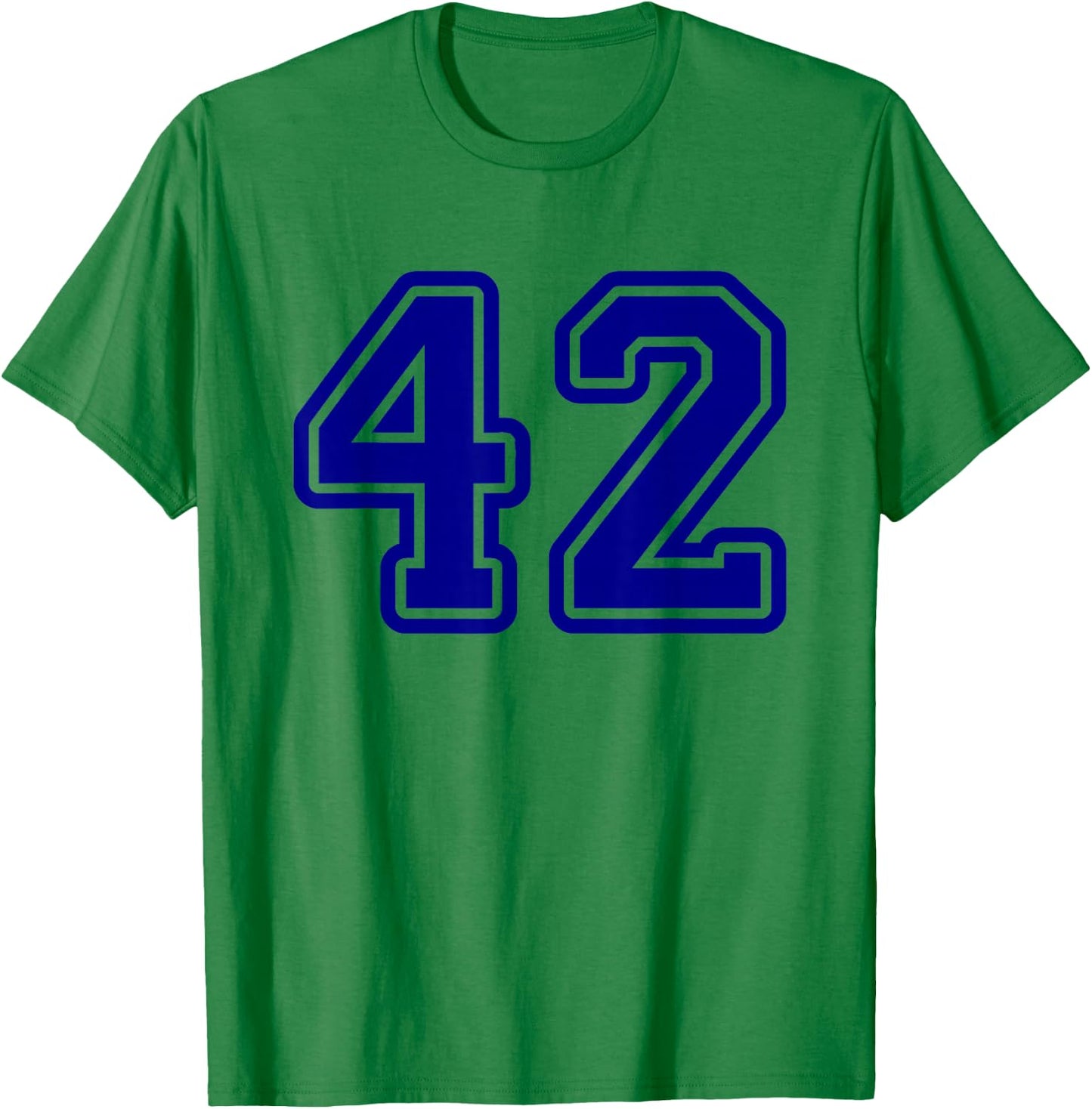 Number #42 Blue Sports Team T-Shirt - T-Shirt | Irish Green