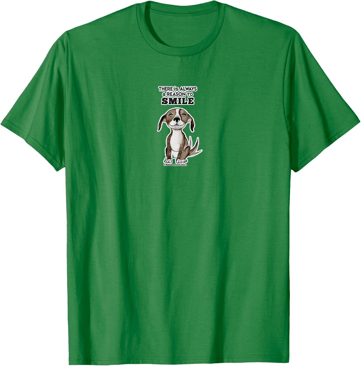 Red and Howling Smile Dog Women Girls Kids T-Shirt - T-Shirt | Irish Green