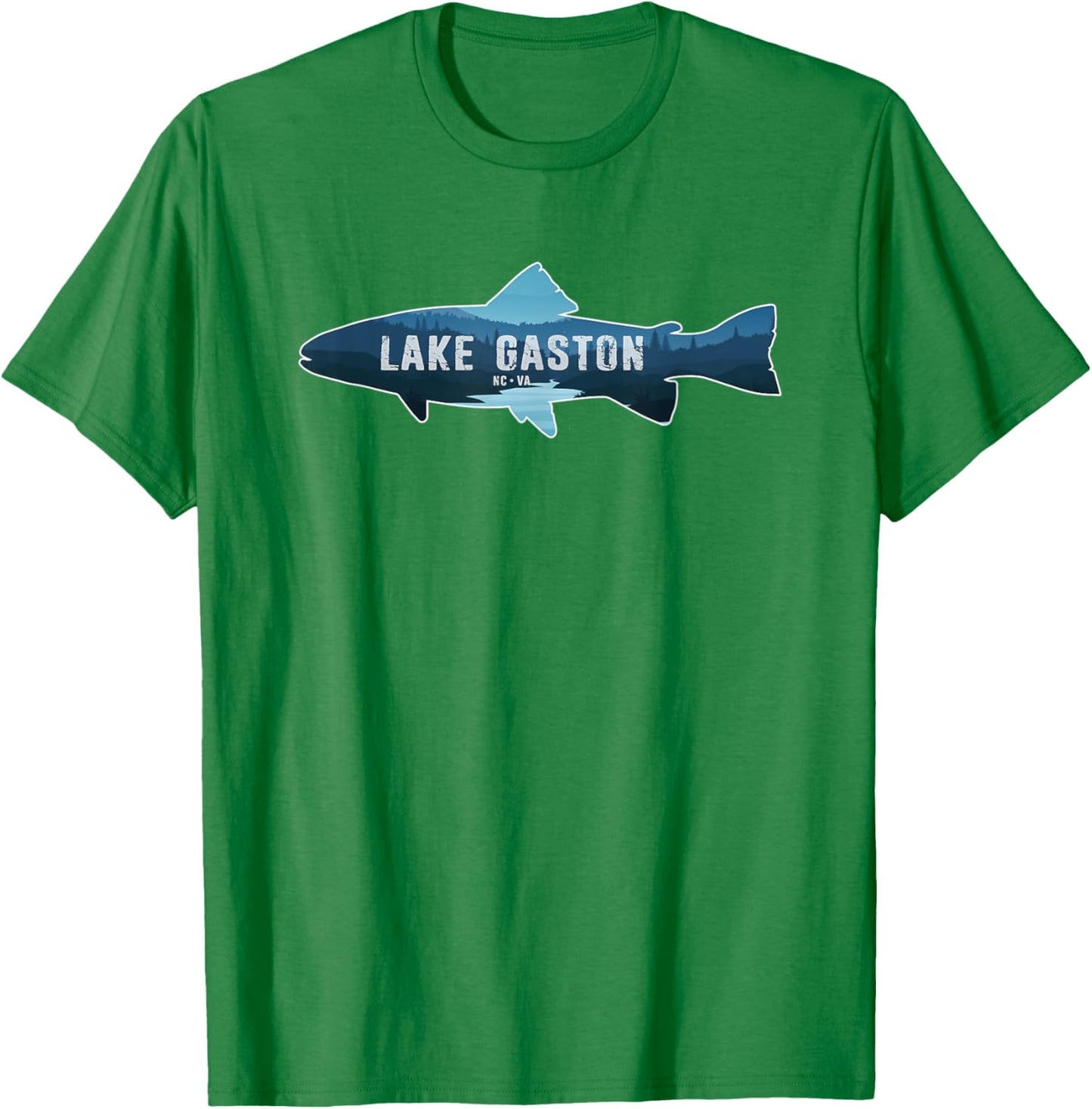 Lake Gaston North Carolina Virginia Fishing T-Shirt - T-Shirt | Irish Green
