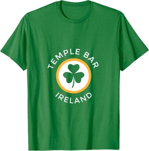 Temple Bar Dublin Shamrock Ireland Souvenir T-Shirt - T-Shirt | Irish Green