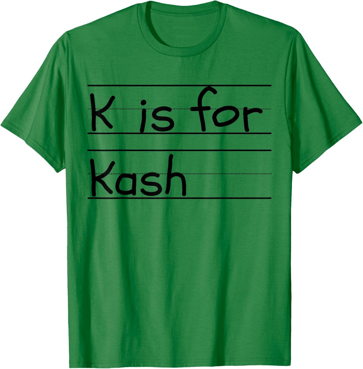 Personalized K is for Kash Name Student Kindergarten T-Shirt - T-Shirt | Irish Green
