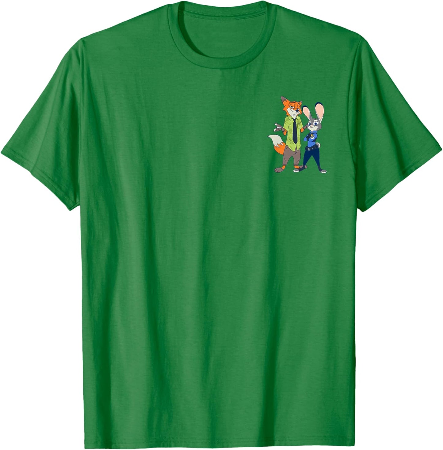 Disney Zootopia Judy Hopps & Finnick Partner Pocket Logo T-Shirt - T-Shirt | Irish Green