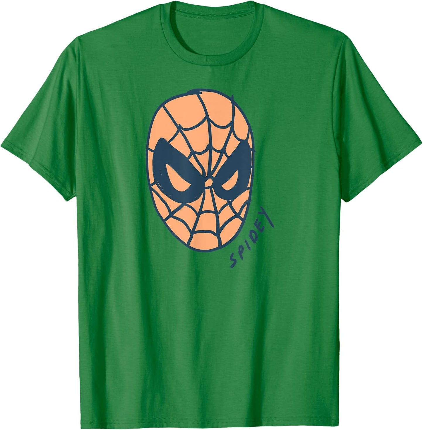 Amazon Essentials Men's MARVEL SPIDER-MAN SPIDEY MASK , White, Small T-Shirt - T-Shirt | Irish Green