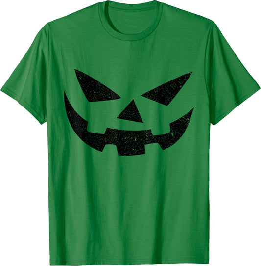 Jack O Lantern Shirt Men Women Kids Halloween Pumpkin Face T-Shirt - T-Shirt | Irish Green