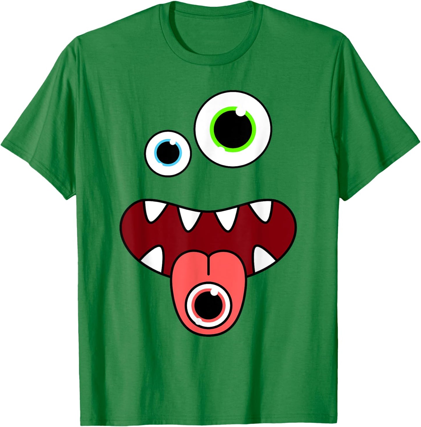 Funny Silly Monster Face Easy Birthday Halloween Costume T-Shirt - T-Shirt | Irish Green