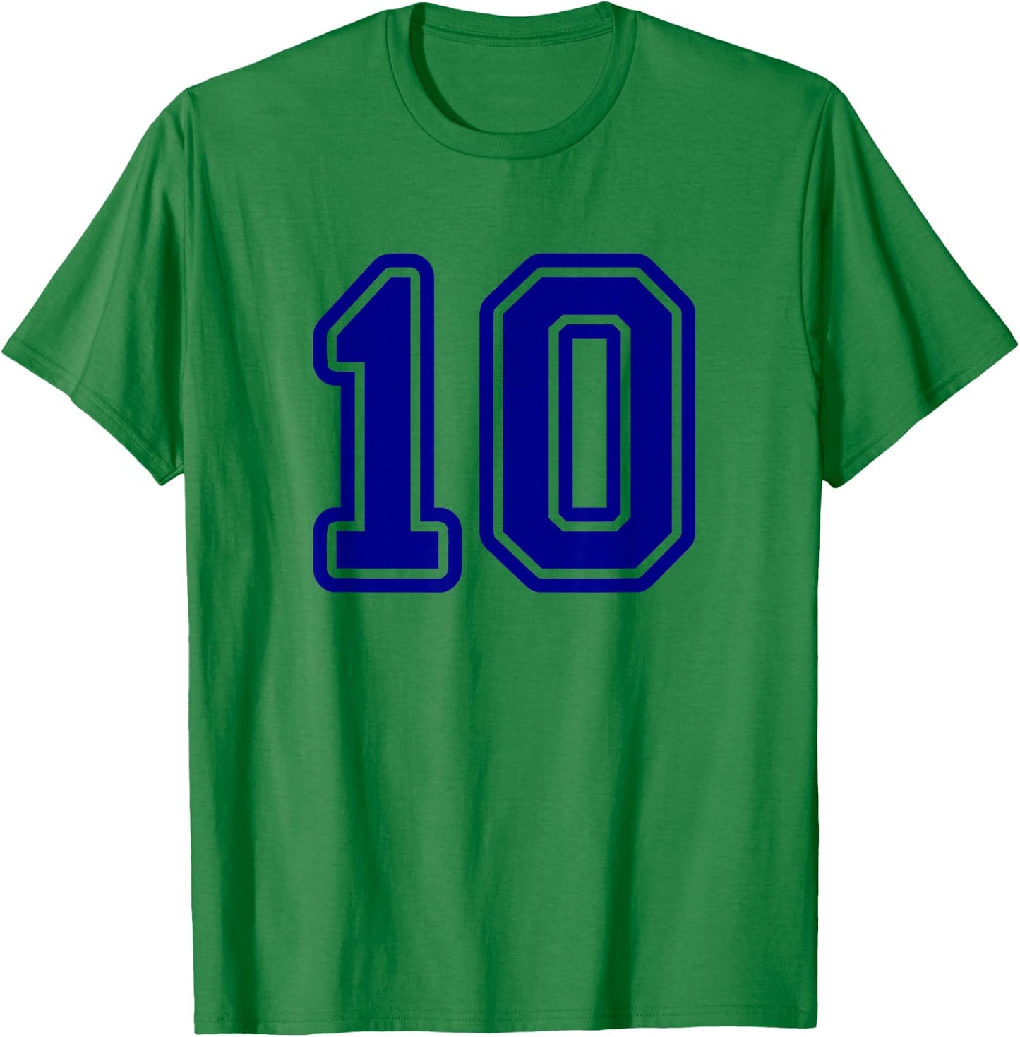 Blue Sports Team Number 10 T-Shirt - T-Shirt | Irish Green