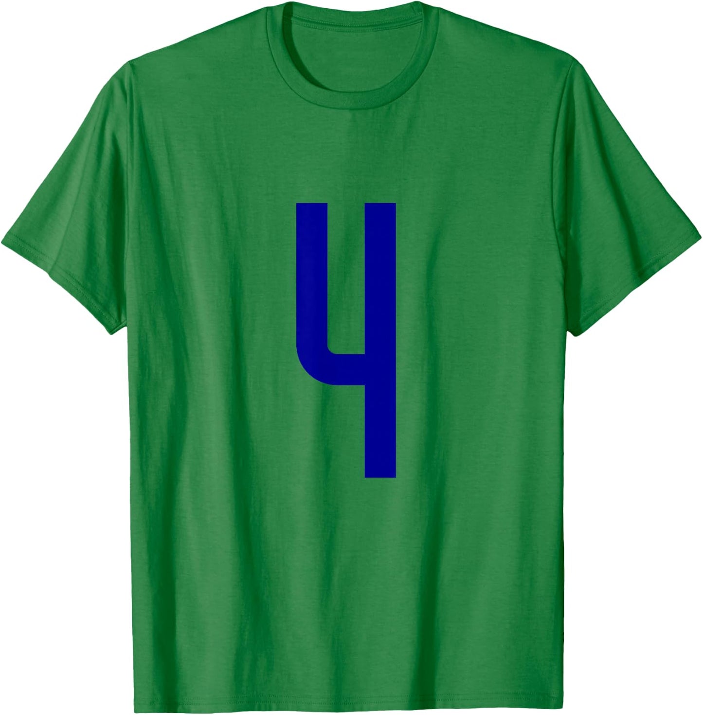 Blue Sports Team Number 4 T-Shirt - T-Shirt | Irish Green