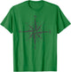 Vintage Compass North South East West Sailing Retro Design T-Shirt - T-Shirt | Irish Green