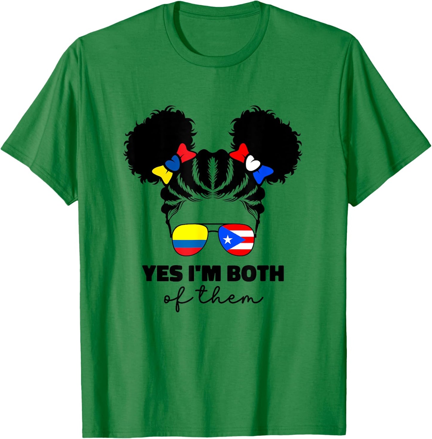 Colombian And Puerto Rican Rico Colombia Flag For Kids Girl T-Shirt - T-Shirt | Irish Green