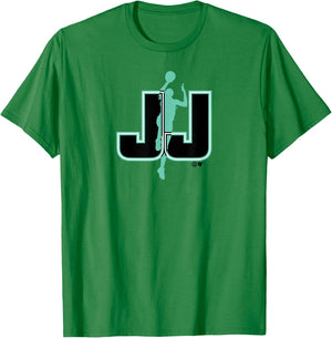 BreakingT Jonquel Jones - JJ - New York Basketball T-Shirt - T-Shirt | Irish Green