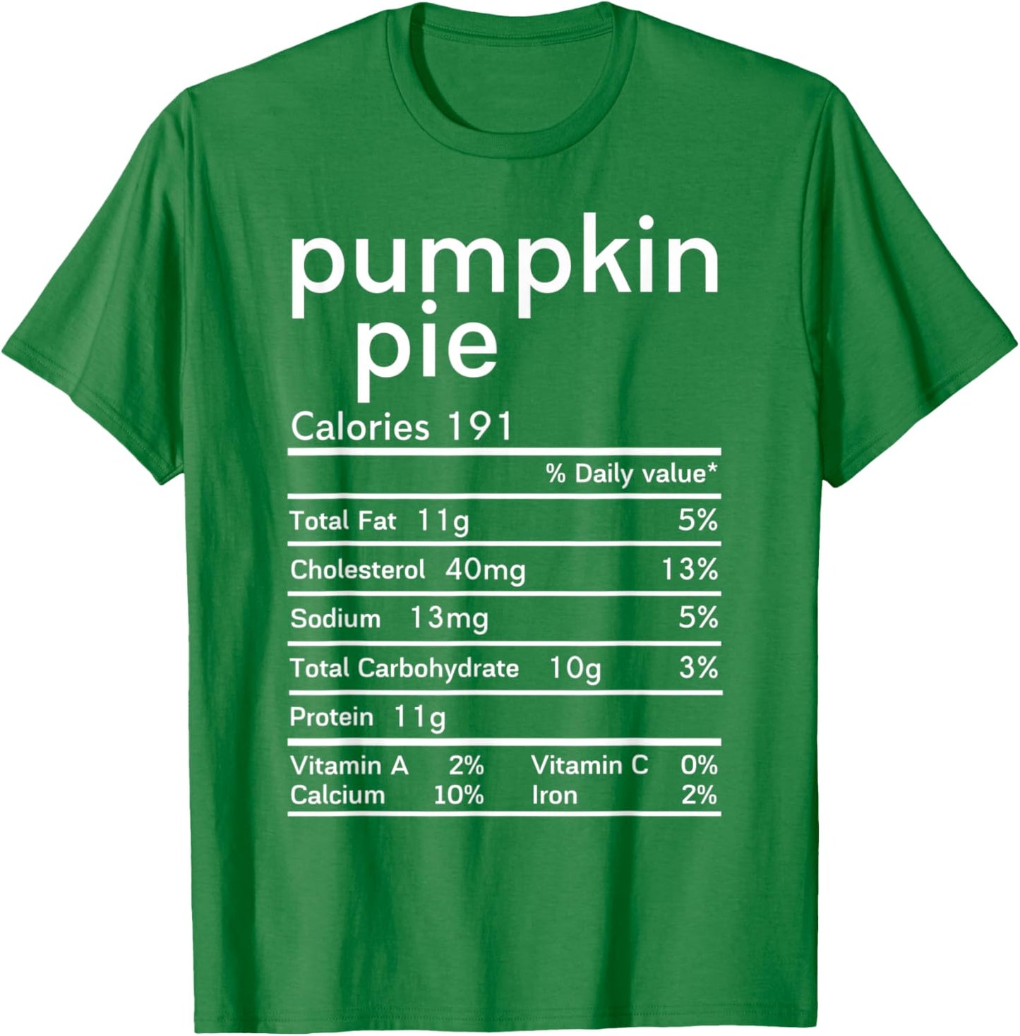 Thanksgiving Nutrition Pumpkin Pie Facts Women T-Shirt - T-Shirt | Irish Green