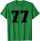 Black Sports Team Number 77 T-Shirt - T-Shirt | Irish Green