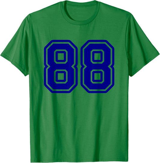 Number #88 Blue Varsity Number 88 T-Shirt - T-Shirt | Irish Green