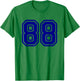 Number #88 Blue Varsity Number 88 T-Shirt - T-Shirt | Irish Green
